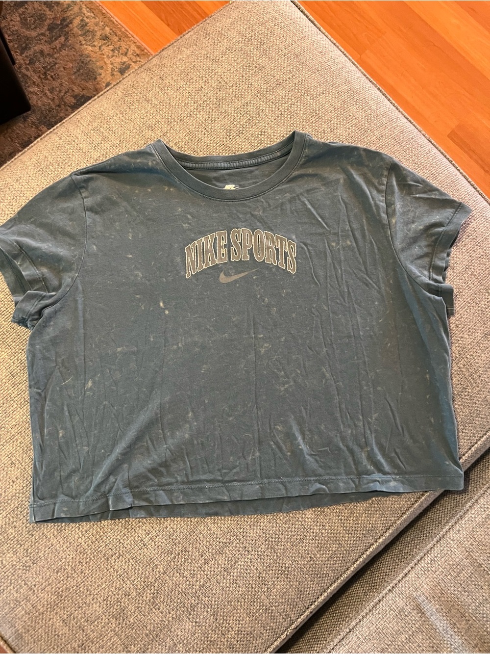 Cropped The Nike Tee- Tie Dye Blue Graphic Crewneck
